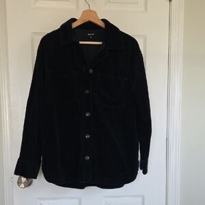 Madewell Black/Dark Emerald Green Corduroy Utility Jacket